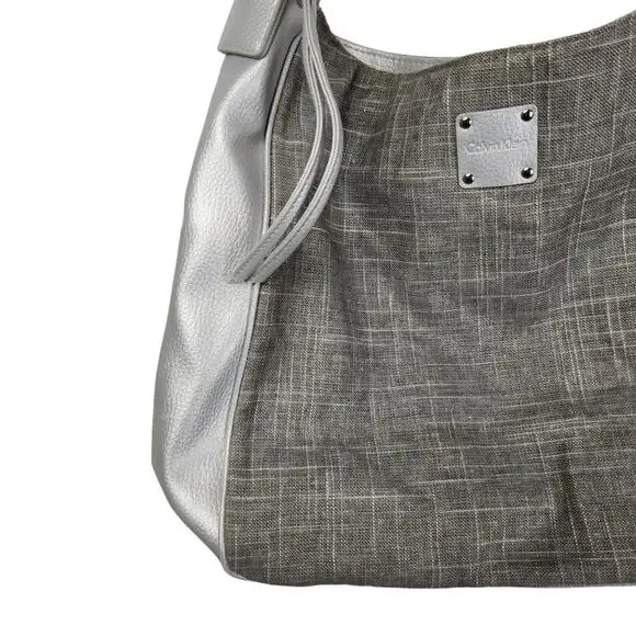 Calvin Klein Silver / Grey Shoulder Tote Bag - Picture 5 of 8